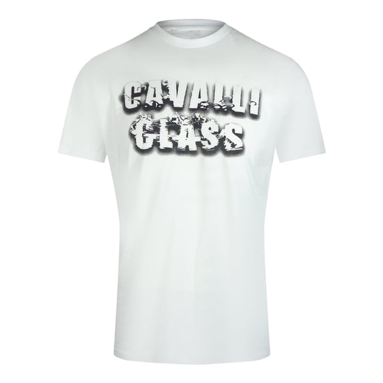 Cavalli Class Smoke Bold Logo Off White T-shirt - Image 1