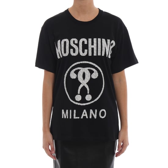 Moschino Milano Double Question Mark Logo Black T-shirt - Image 2