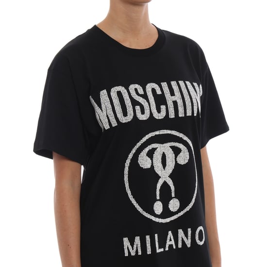 Moschino Milano Double Question Mark Logo Black T-shirt - Image 4