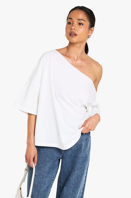 Off The Shoulder Oversized T-Shirt - Image 3