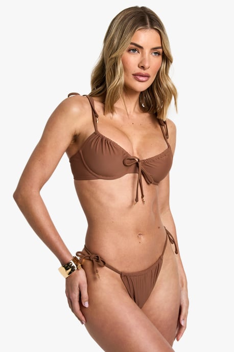 Hamsa Hand Charm Trim Tie Side Bikini Bottoms - Image 1