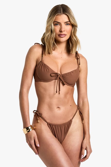 Hamsa Hand Charm Trim Tie Side Bikini Bottoms - Image 3