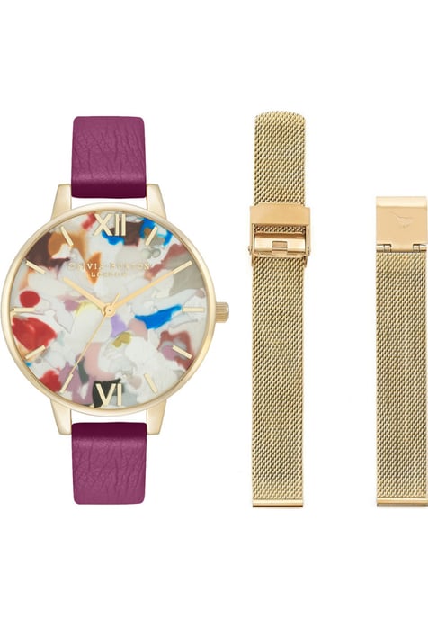 Olivia Burton OBGSET153 Ladies Pop Art Watch and Strap Gift Set - Image 1