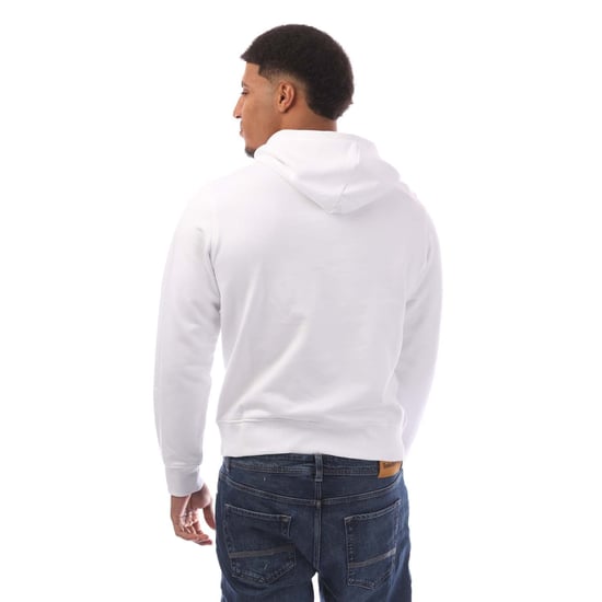 Diesel Monotone Logo Vit Hoodie - Image 3