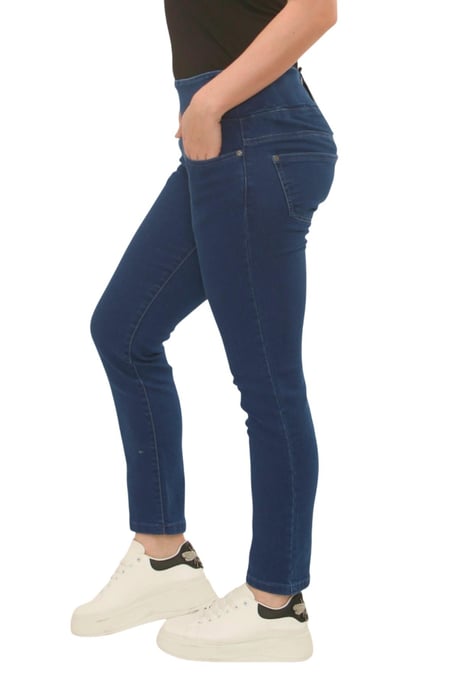 Womens Elasticated Waist Tummy Control Jeans in New Blue - Image 3