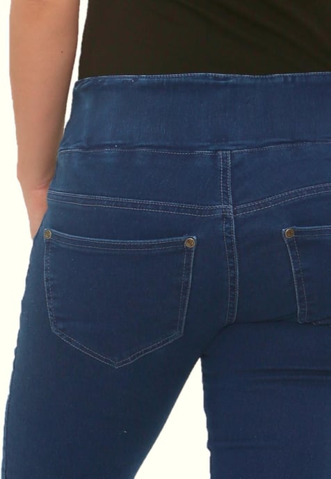 Womens Elasticated Waist Tummy Control Jeans in New Blue - Image 5