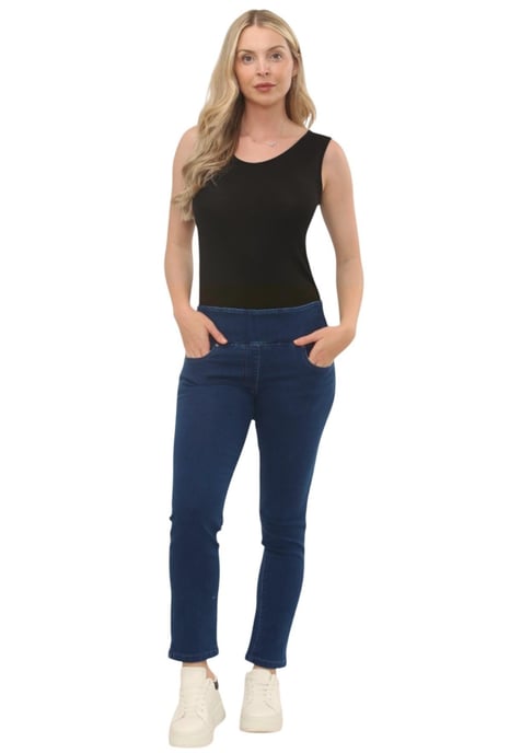 Womens Elasticated Waist Tummy Control Jeans in New Blue - Image 6