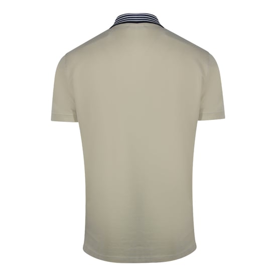 Cavalli Class Striped Collar Beige Polo Shirt - Image 2