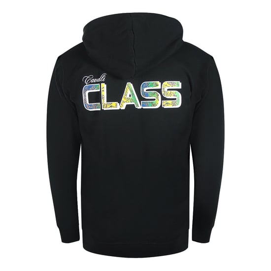 Cavalli Class Svart Hoodie Med Dragkedja - Blommig Logotyp - Image 2