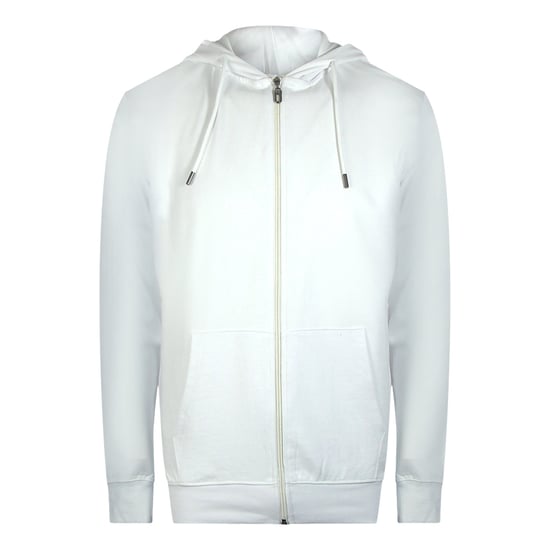 Cavalli Class Bold Floral Logo Off White Zip-up Hoodie - Image 1