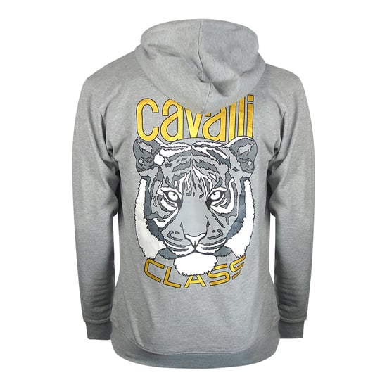 Cavalli Class Bold Tiger Graphic Grey Hoodie - Image 2