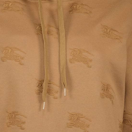 Burberry Logotyp Broderad Dragsko Hoodie Camel Legacy Brun Hoodie - Image 2