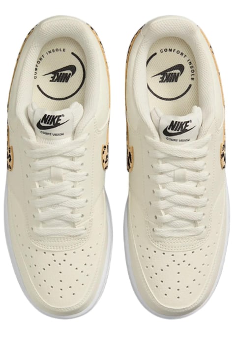 HF9552 Nike Womens Court Vision Trainers in White Leopard - Image 4