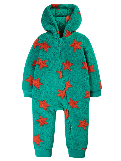 Frugi Boys Cosy Ted Snuggle Suit - Green - Image 1