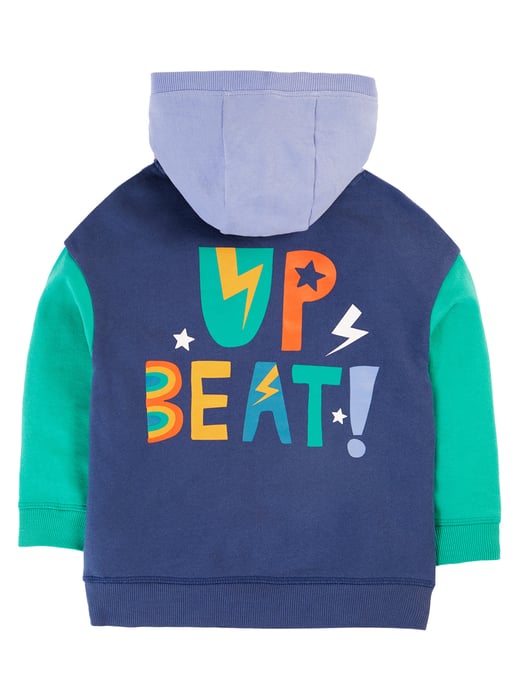 Frugi Boys Bowen Colour Block Hoodie - Purple - Image 3