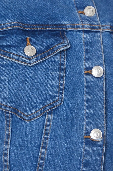 Denim Short Sleeve Mini Dress - Image 4