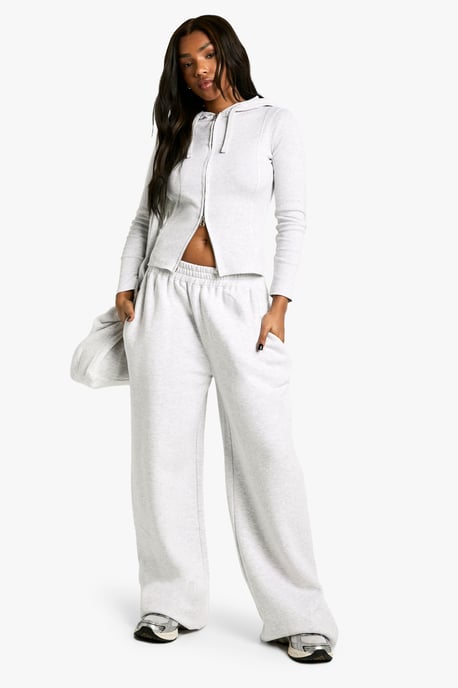 Rib Seam Detail Hoodie and Straight Leg Jogger Tracksuit - Image 3
