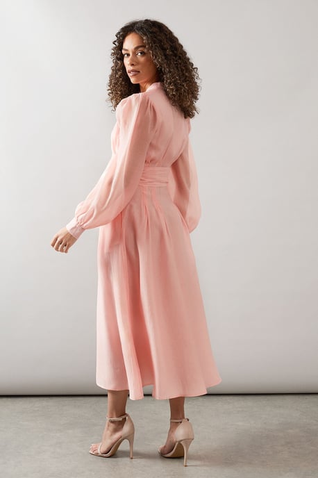 Textured Organza Midi Shirt Dress - Image 3