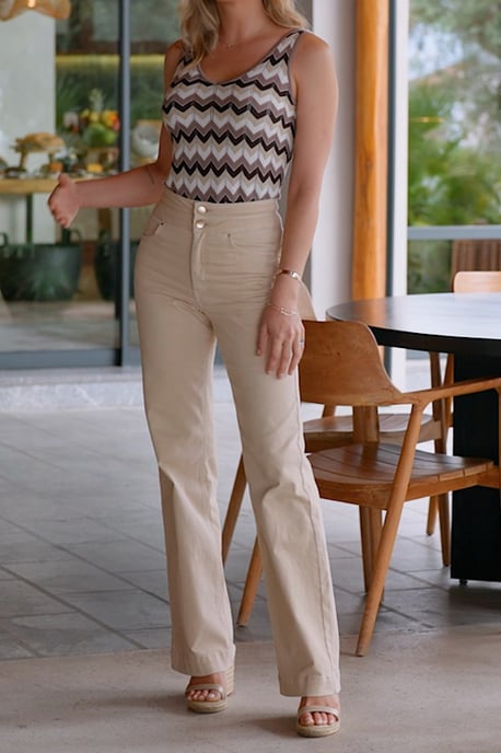 Ecru Contour Waist Wide Leg Jeans - Image 3