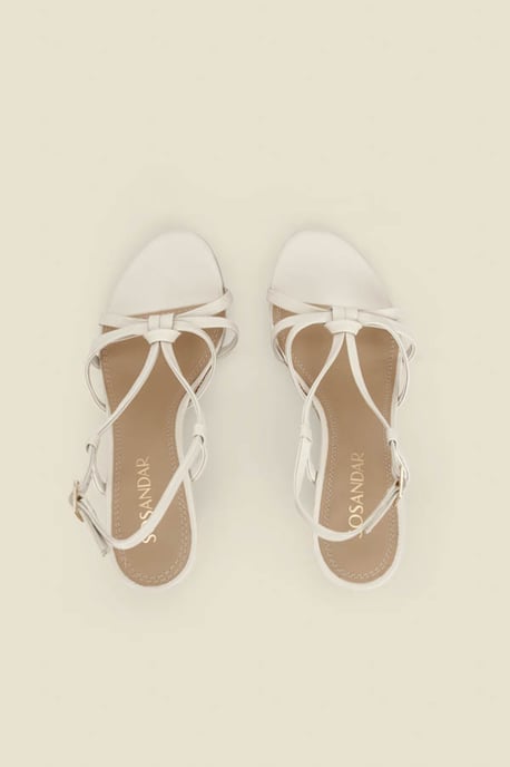 White Strappy Wedge Heel Sandals - Image 3