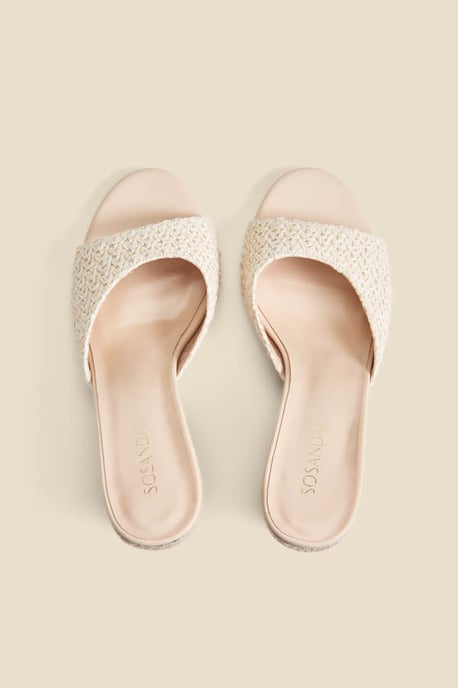 Natural Crochet High Heel Mules - Image 3