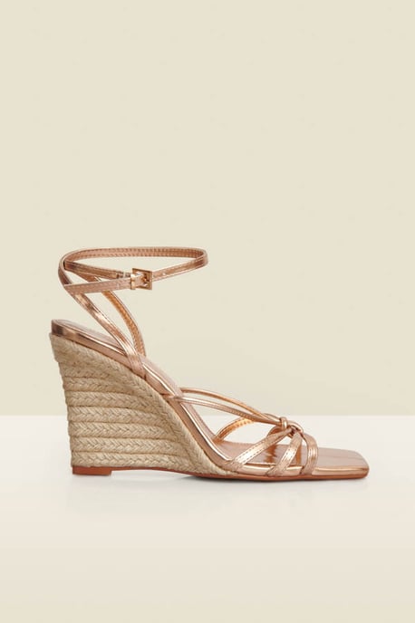 Rose Gold Strappy Wedge Espadrille - Image 4