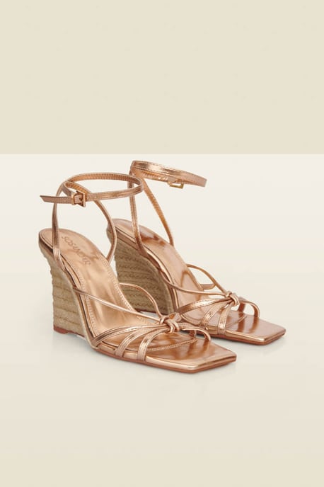 Rose Gold Strappy Wedge Espadrille - Image 5