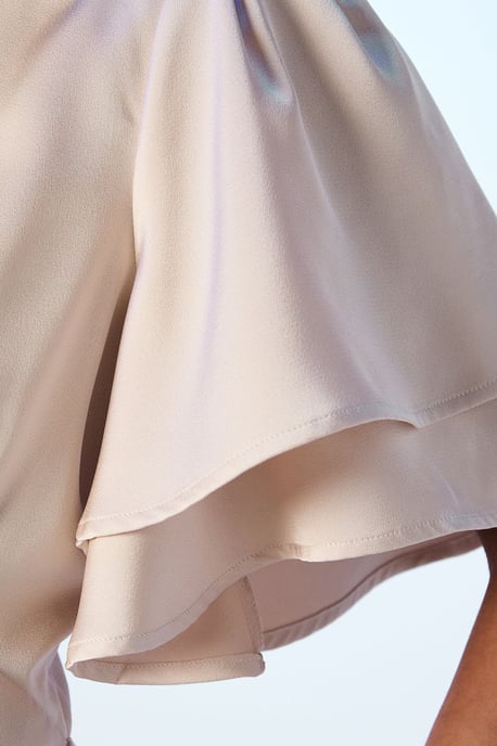 Coast Honoured Satin Back Crepe High Neck Short Sleeve Maxi Bridesmaid Dress - Image 5