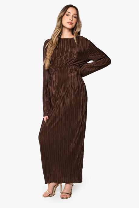 Maternity Plisse Batwing Midaxi Dress - Image 1