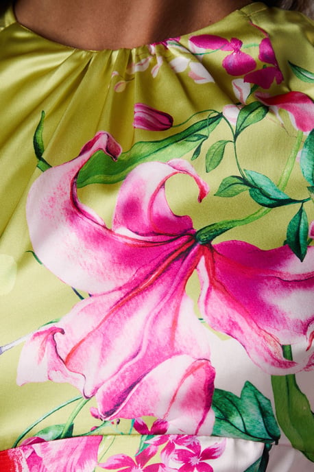 Long Sleeve Satin Printed Maxi Dress - Image 5