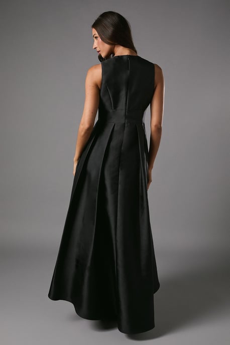 Coast Honoured Petite Sleeveless Plunge Waterfall Twill Maxi Bridesmaid Dress - Image 3