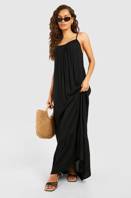 Strappy Cheesecloth Maxi Dress - Image 1
