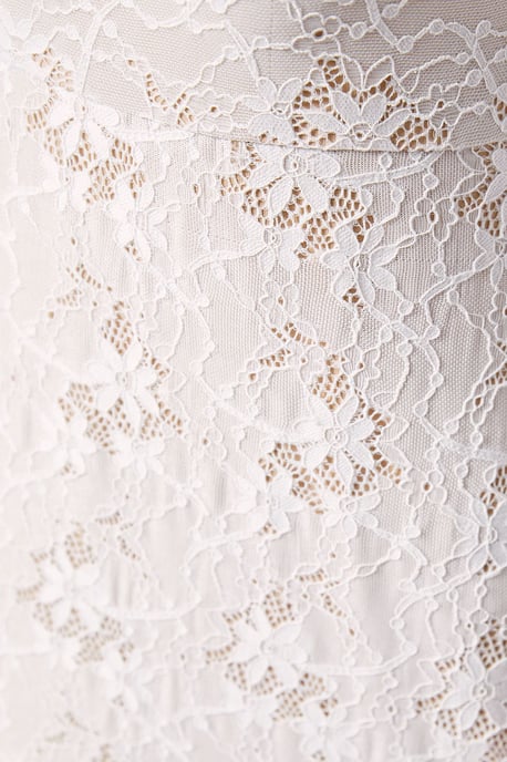 Bardot Boho Lace Fishtail Wedding Dress - Image 5
