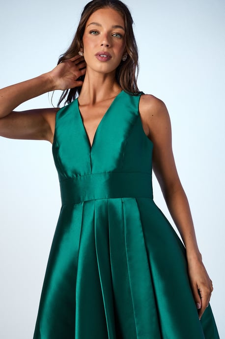 Coast Honoured Petite Sleeveless Plunge Waterfall Twill Maxi Bridesmaid Dress - Image 4