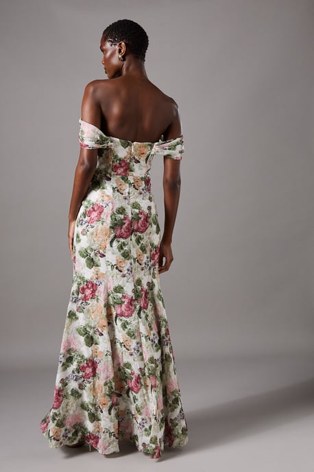 Floral Bardot Maxi Dress - Image 3