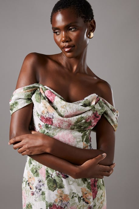 Floral Bardot Maxi Dress - Image 4