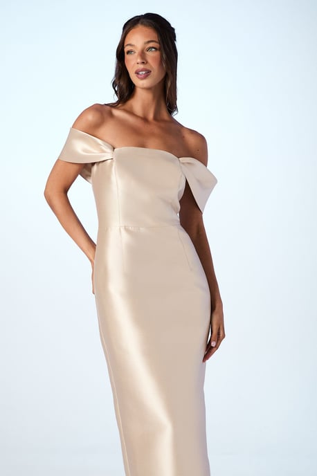 Coast Honoured Twill Bardot Column Midi Bridesmaid Dress - Image 2