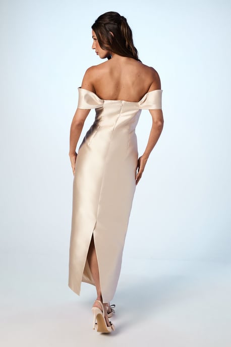 Coast Honoured Twill Bardot Column Midi Bridesmaid Dress - Image 3