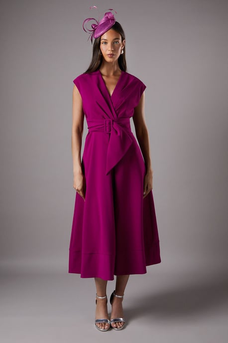 Belted Crepe Dress - Image 1