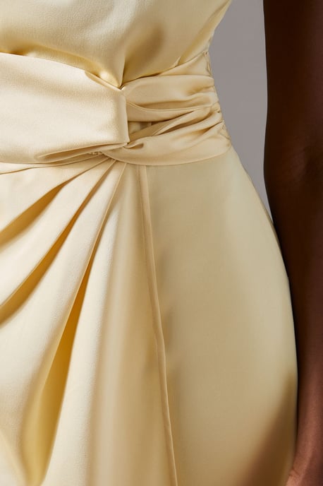 Satin Midi Dress With Twist Waist - Image 5