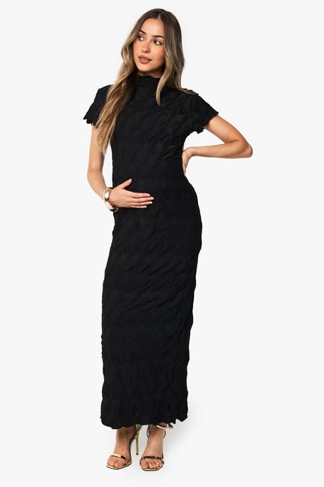 Maternity Textured Jacquard Midaxi Bodycon Dress - Image 1