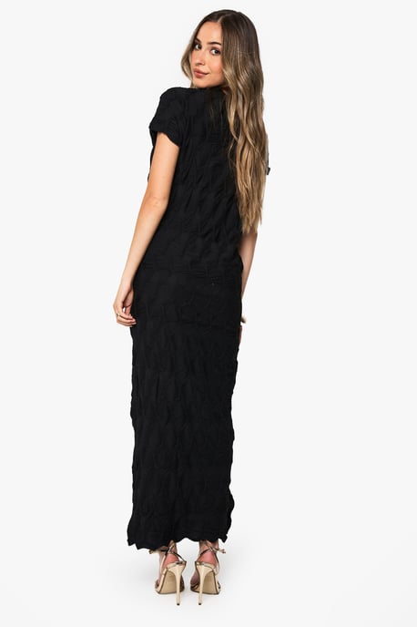 Maternity Textured Jacquard Midaxi Bodycon Dress - Image 2