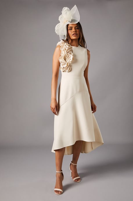Petite 3D Corsage High Low Dress - Image 1