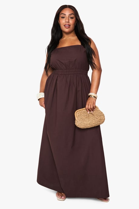 Plus Cotton Poplin Midaxi Dress - Image 1