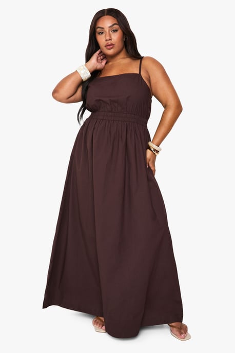 Plus Cotton Poplin Midaxi Dress - Image 3