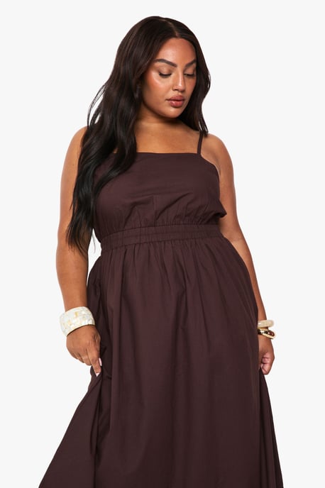 Plus Cotton Poplin Midaxi Dress - Image 4