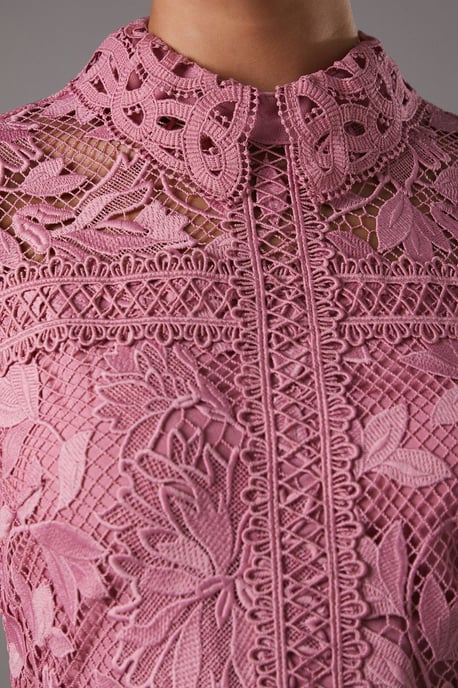 Lace Top Pleated Dress - Image 5