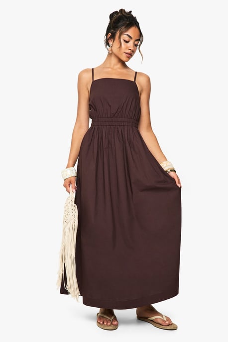 Strappy Poplin Midaxi Dress - Image 3
