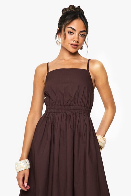 Strappy Poplin Midaxi Dress - Image 4
