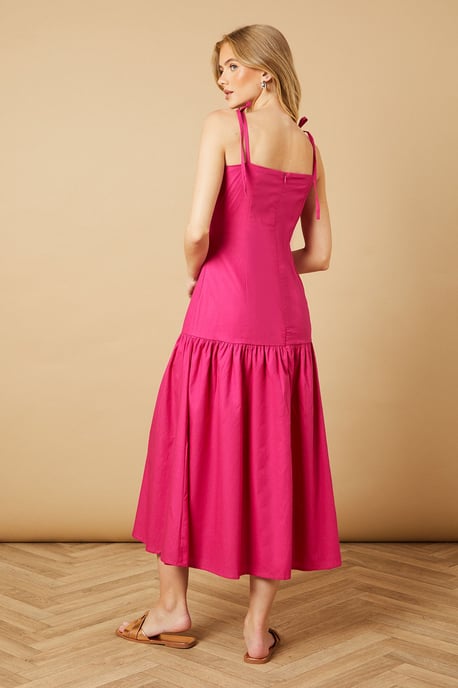 Cup Detail Halterneck Drop Hem Midaxi Dress - Image 4